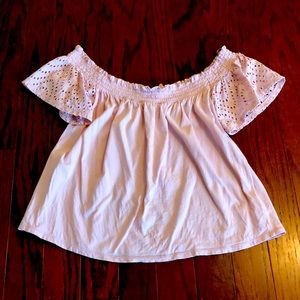 Express OneEleven Smocked Off-Shoulder Top